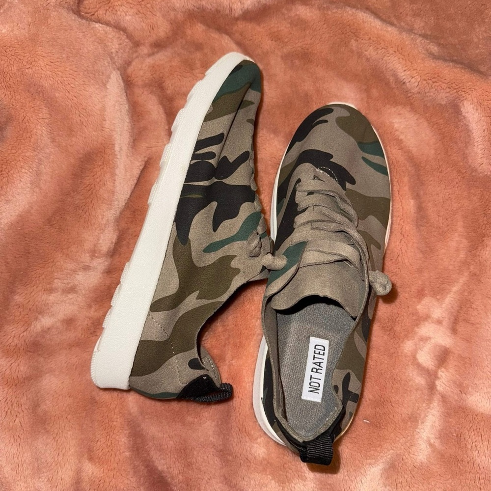 Not Rated Women's Camouflage Sneakers, size 6.5, new never worn! So comfy! Cute!